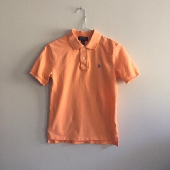 Ralph Lauren Boys Classic Polo Button Collar Shirt orange Size 10/12 - Picture 1 of 4